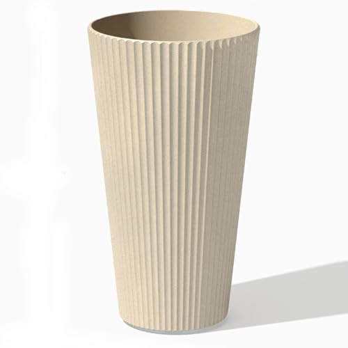 Image of Veradek Demi Series Tall Planter - Tall Tapered Outdoor Planter with Shelf
