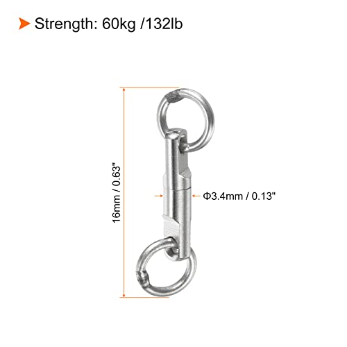 PATIKIL Fishing Heavy Swivel with Welding Ring, 5 Pack 132lb Copper Bearing Wind on Terminal Tackle, Silver - Image 2