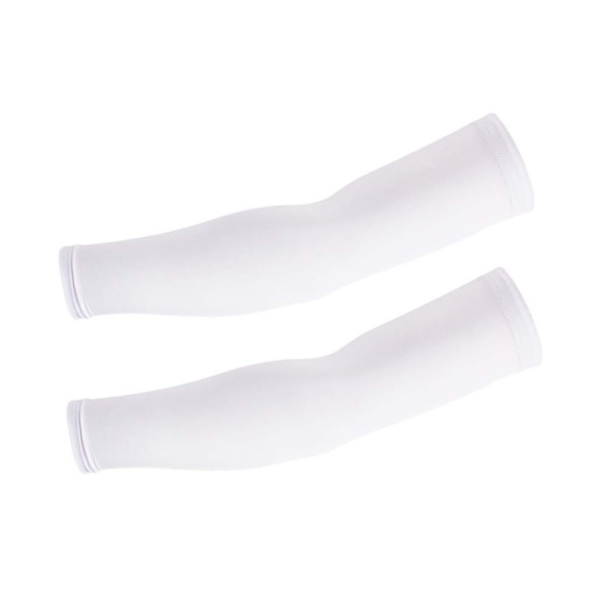 KICHOUSE Stretchy Arm Cover UV Protection Sleeve Breathable Elbow Protector for Sun Protection Elastic Elbow Brace for Cycling Running Yoga and Golf White