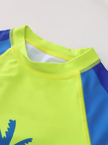 Kids Boys 2-Piece Hot Spring Beach Swimsuit Tropical Print Bathing Suit Sun Protection Tankini Swimwear3