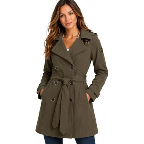 Jessica Simpson Womens Trench Coat, Softshell Jacket Polar Fleece Lined