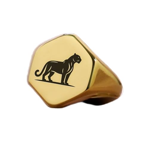 Bague léopard gravée en argent et or, le cadeau idéal de style vintage