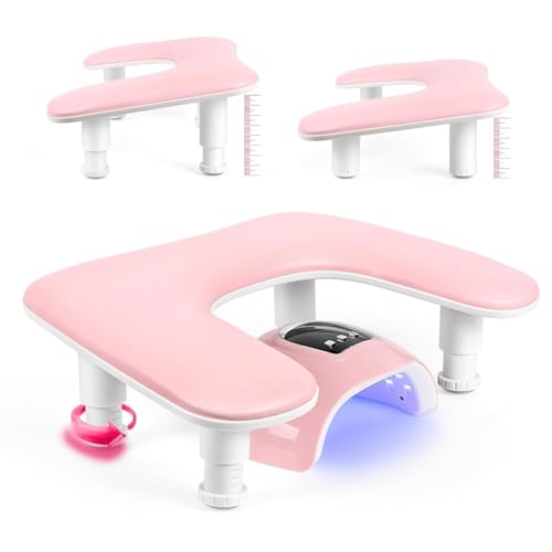 U Shaped Nail Arm Rest for Hand : Hand Rest for Nails - Pink Manicure Hand Rest for Nail Art Lovers Nail Art Salon for Beginners Professional Manicurists