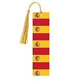 Marcapáginas de madera personalizado con impresión de bandera española, bonito marcapáginas multifuncional, regalo significativo para los amantes de los libros