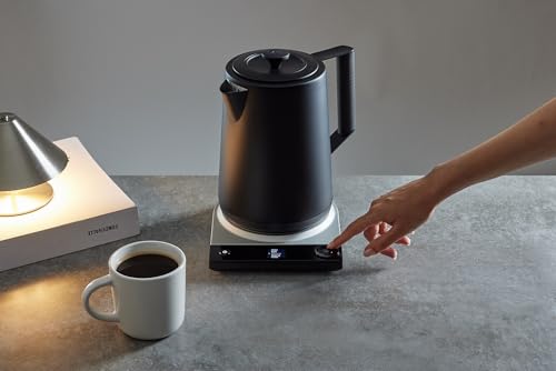 SAKI Luna Pro Variable-Temperature Electric Kettle 1.75 L, 6 Presets & 0-120 min Keep-Warm, Plastic-Free 304 Stainless, Altitude-Calibrated LCD, 1500 W Fast-Boil Auto Shut-Off, Matte Black