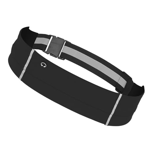 Cintura riflettente elastica in vita supporto per telefono marsupio con foro per cuffie per camminare ciclismo escursionismo da corsa
