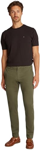 Tommy Hilfiger Herren Chino Hose Bleecker Printed Structure Slim Fit, Grün (Army Green), 29W/36L – Ansicht 3