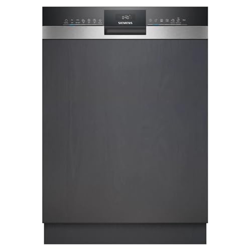 Siemens SN53ES04TE iQ300 Lave-vaisselle, semi-intégré, 60 cm, aquaStop, varioSpeed Plus, fonctionnement efficace et silencieux, smartStart, en acier brossé