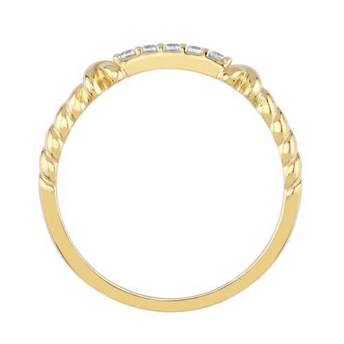 Silvershake White Gold Plated or Yellow Gold Plated 925 Sterling Silver Minimalist Love Knot Rope Promise Stackable Gemstone Ring Jewelry for Women4