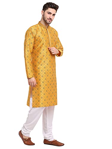 Image of Jompers Mens Coller Embroidered Printed Kurta Pyjama.