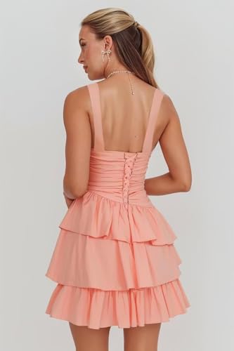 Tiered Homecoming Dresses for Teens 2025 Layered HOCO Dresses Square Neck A Line Short Dresses IMC0792