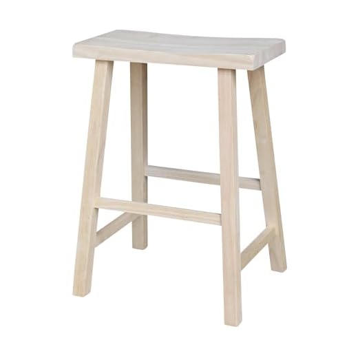 International Concepts 24-Inch Saddle Seat Stool, Unfinished