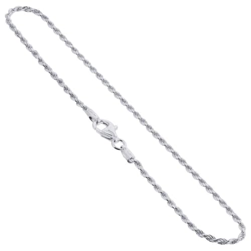 Gem Avenue Italian 925 Sterling Silver Lobster Clasp Rope Foot Chain Anklet Ankle Bracelets2