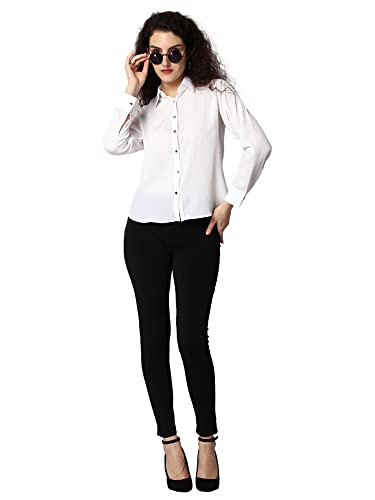 Image of Women's Regular Fit Cotton Shirt with Collar and Full-Sleeves Season | Stylish and Classy Button-Down Formal Shirt