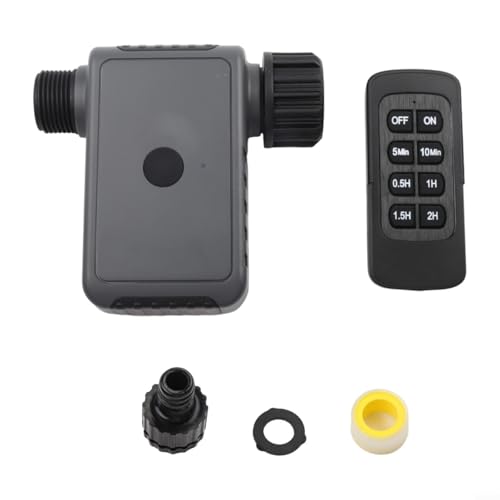 NbgrvB Temporizador inteligente de riego de jardín con control remoto, programador de riego automático, 6 modos de válvula de agua, impermeable IP55, funciona con pilas, color negro