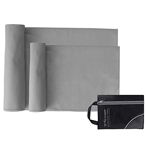 Blusea Conjunto de toalhas de viagem com 2 peças, toalha de banho de microfibra de secagem rápida pa