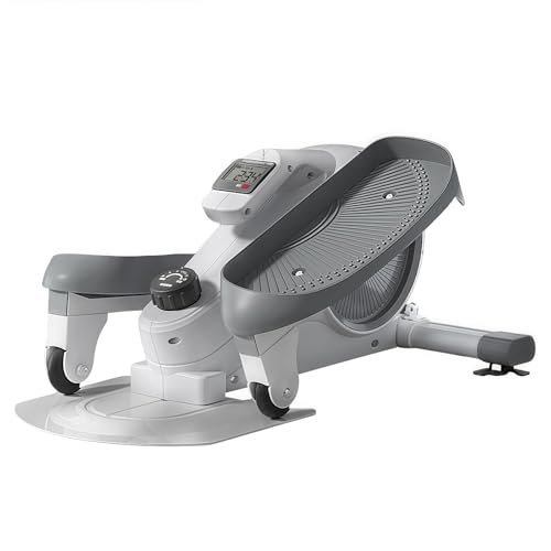 Mini máquina elíptica – Equipo compacto de fitness debajo del escritorio para espacios pequeños, paso a paso silencioso de bajo impacto, portátil para uso doméstico y de oficina
