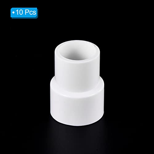PATIKIL PVC Reducer Pipe Fitting 25mm to 20mm ID, 10 Pack Straight Coupling Adapter Connector, White - Image 3