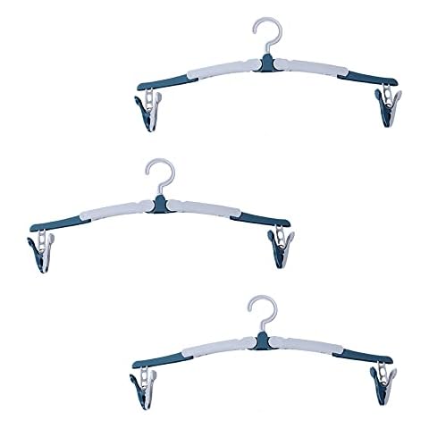 3 Pcs Folding Clothes Hangers Windproof Travel Coat Hangers with Clips Lightweight Plastic Clothes Hangers for Travel Outdoor Camping Cover