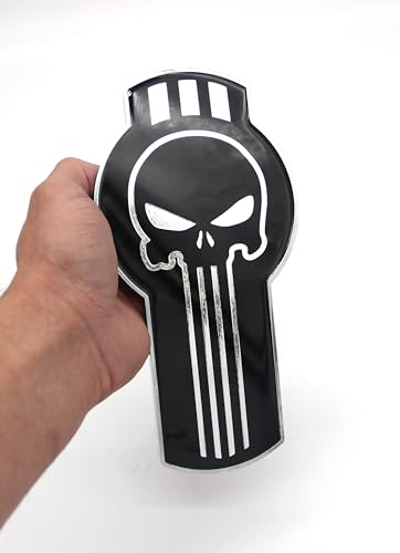 Image of Generic Kenworth Bug Hood Grille Logo Emblem Badge Chrome Black Edition and Silver Skull 8 inch inch, 5656852
