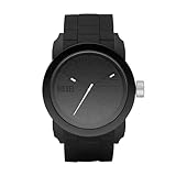 Diesel Herrenuhr Double Down S44, Dreizeigeruhrwerk, 44 mm Gehäuse aus schwarzem Polycarbonat mit Silikonarmband, DZ1437