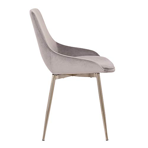 Armen Living Heidi Contemporary Upholstered Fabric Dining Room Accent Chair, 18.5" Height, Gray #TOP23