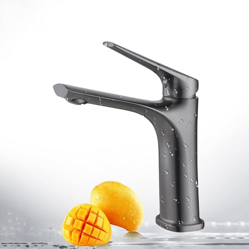 Robinet d'évier haut de gamme gris avec mitigeur de précision eau chaude froide