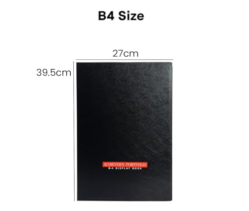 Image of Worldone B4 (Bigger Size) | Achiever Portfolio Display Book Folder for Documents | 1mm Virgin PP Material | 40 Bound Non-Refillable Top Loading Plastic Binder | Black (Set of 1) (Black, B4)