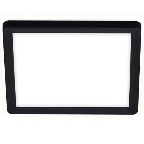 Briloner - Pannello LED, Plafoniera, Lampada da Soffitto con Effetto Retroilluminazione, 12 Watt, 1400 Lumen, 4000 Kelvin, Bianco-Nero, Quadrato, 19 x 19 cm