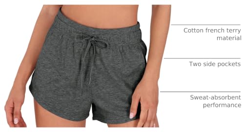Image of ODODOS Women's Sweat Shorts with Pockets Cotton French Terry Drawstring Summer Workout Casual Lounge Shorts