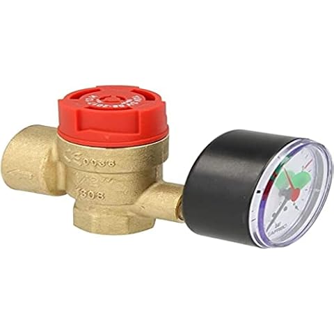 Membrane safety valve type 532 M inlet, 1/2 inch, outlet, 3/4 inch, 3.0 Bar with pressure gauge Cover