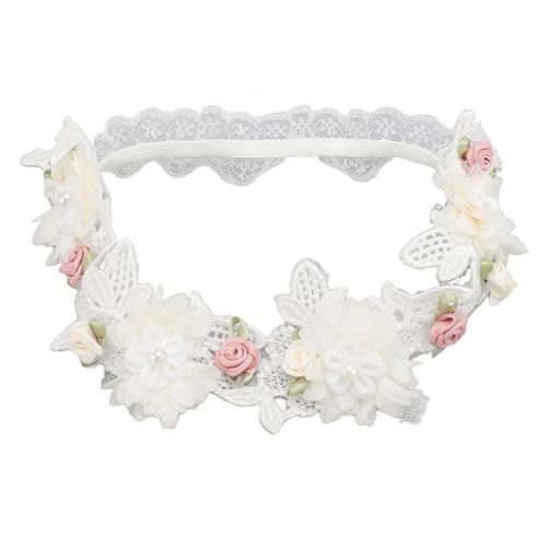 Tiara de Batismo para Bebês, Faixa Elástica de Renda para Batismo, Segura, Delicada e Versátil para