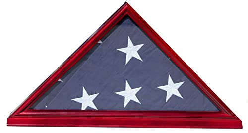 Displaygifts Fc06-Ch Solid Wood Elegant 5 X 9.5' Flag Display Case For Burial/Funeral/Veteran Flag, Cherry #TOP7