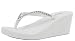 Soda Women Kaku Rhinestone Thong Slip-on Sandals Eva Wedge , White, 7 M US