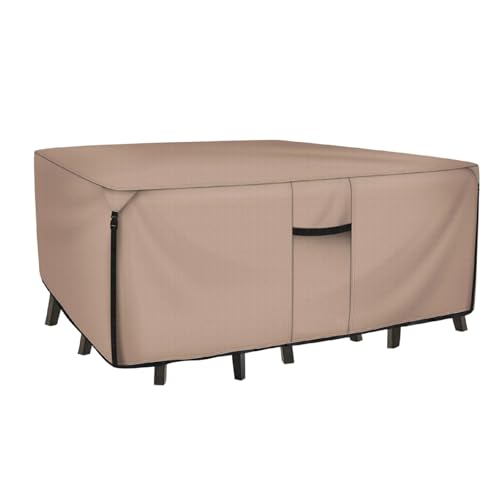 AGDGV Waterproof Patio Coffee Table Cover, Heavy-Duty 210D All Weather Protection Outdoor Furniture Cover, for Garden Backyard Balcony (223.5 * 157 * 71cm)