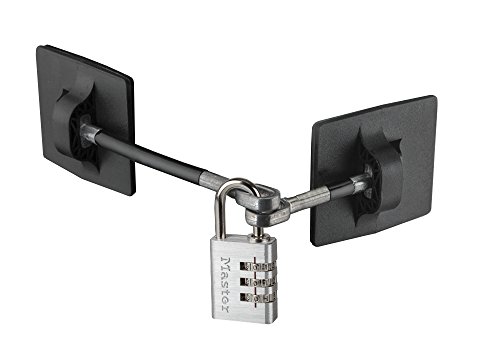 Refrigerator Door Lock with Combination Padlock - Black (Silver Combination Lock)