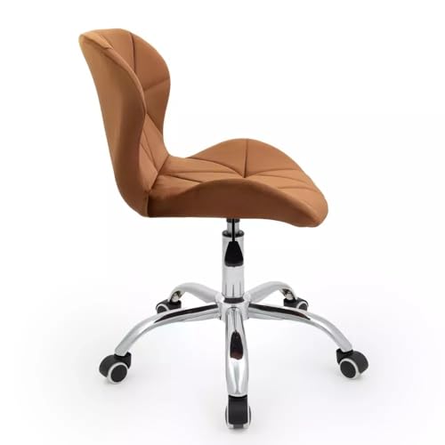 Image of Amazon Brand - Umi Height-Adjustable Velvet Office Study Computer Desk Chair for Salon, Spa, Bar in Tan Color