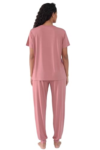 Image of Joyaria Bamboo Viscose Pajamas Women Ultra Soft Short Sleeve Jogger Pants Pjs Set Cooling Sleepwear