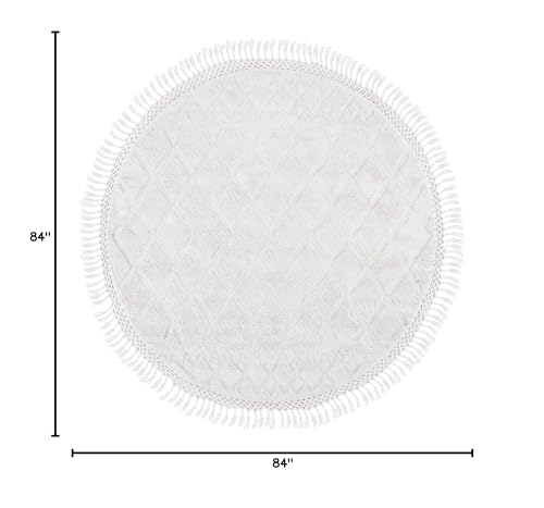 Tapete redondo 7 pies artesanal Ivory SAFAVIEH miniatura 2