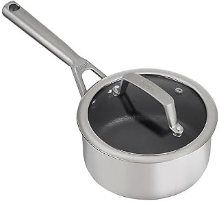 ZEROSTICK Stainless Steel Cookware 16cm Saucepan, Long Lasting, Non-Stick, Induction Compatible, Saucepan, Oven Safe to 260°C, Cast Stainless Steel Handle C60216UK