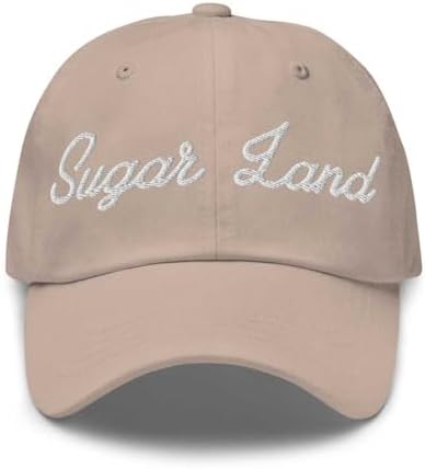 Sugar Land Baseball Cap Sugar Land Dad Hat Bold Baseball Script Texas TX Hat Embroidered Souvenir Gift Stone