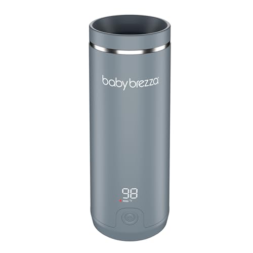 Image of Baby Brezza Portable Warmer – 3X Faster Baby Bottle Warming - Travel Breastmilk and Formula Warmer - Safe, Even Heating - Up to 9oz - No Adapters, Grey
