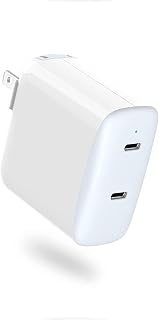 USB C Charger for iPhone, iPad, 40W Dual Port PD 20W USB C Power Adapter for iPhone 15/15 Pro/ 14/13/ 13 Pro Max/ 12 Pro Max/ 11, iPad 9/8/7, iPad Pro/Air 5th/ Mini 6, Google Pixel 6/6 Pro, Galaxy