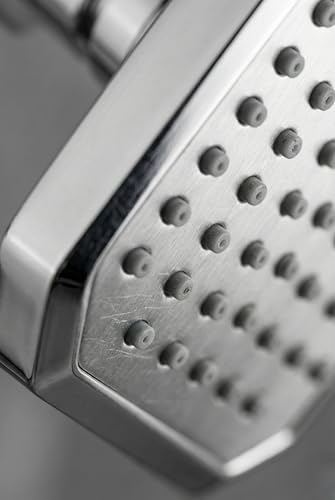 Image of KABA by ACQUASO 4x4 inch Inch Overhead Shower | High Pressure Rain Spa System For Luxury Bathroom | ABS Rainfall Showerhead Easy Install with 9 inch Steel ARM (OREO)
