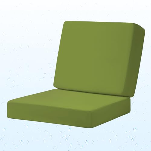 Image of Deep Seat Patio Cushions Set, 24x24 Inch Waterproof & Fade Resistant Outdoor Chair Cushions, Thick Padded Replacement Sofa Cushions for Garden Yard Furniture
