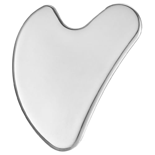 BAZEITFLOW Gesichtsmassagegerät Herzförmig Edelstahl Gesichts Guasha Brett Poliert Hautschonend Für Gesichtsmassage Zuhause