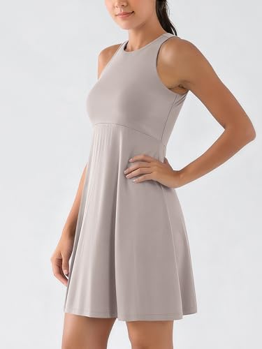 Image of ODODOS Casual Flare Tank Dress for Women Summer Sleeveless Sundress Mini Skater Dress