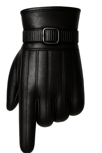 Image of TLN Genuine Leather Gloves for Men | Premium Soft Driving, Biking & Winter Gloves, Warm, Stylish & Durable Hand Gloves for Outdoor & Daily Use