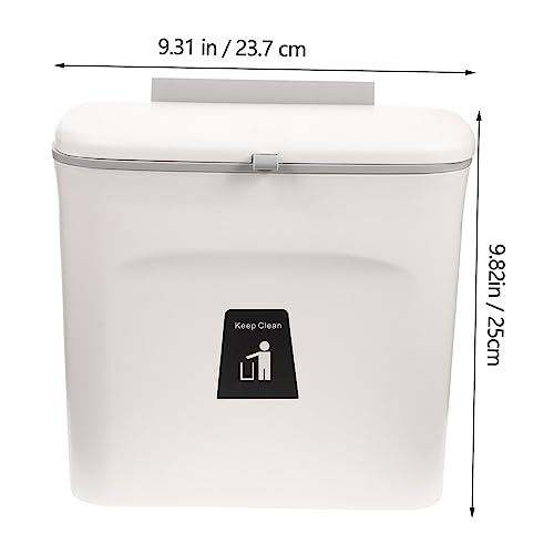 Caneca de basura rectangular blanca para pared STOBAZA miniatura 2
