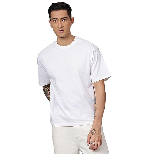 Image of Free Authority Loose Fit Solid Black Tshirt for Men